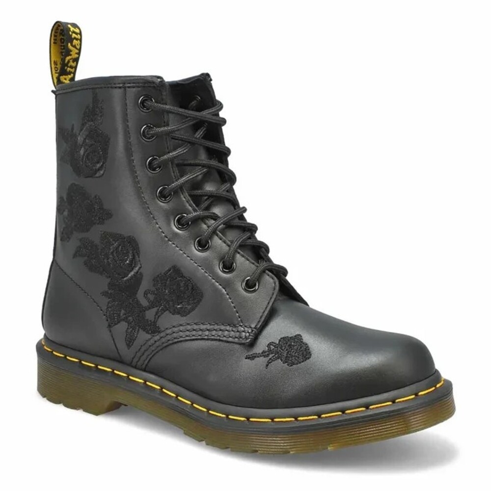 Dr. Martens 1460 Vonda Mono Boots US 7 EU 38 Womens Black Floral $170